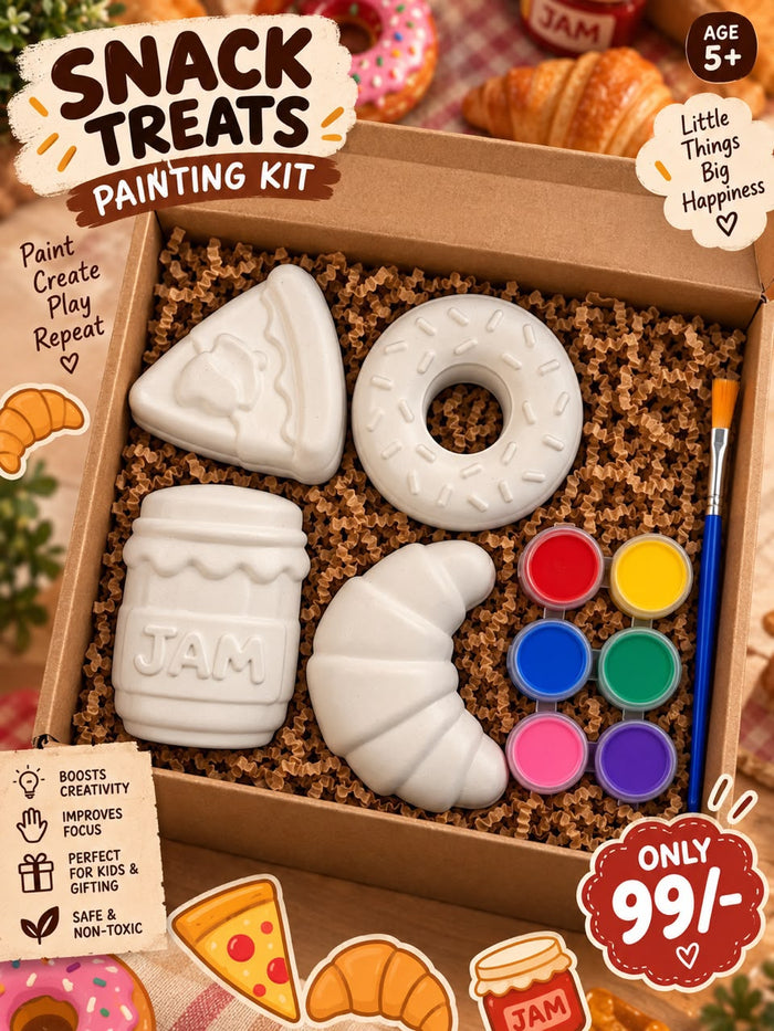 Snack Treats DIY Painting Kit – Paint Your Own Pizza, Donut & Croissant