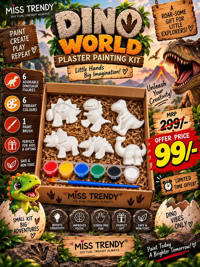 Dino World DIY Painting Kit – Paint Your Own 6 Dinosaurs