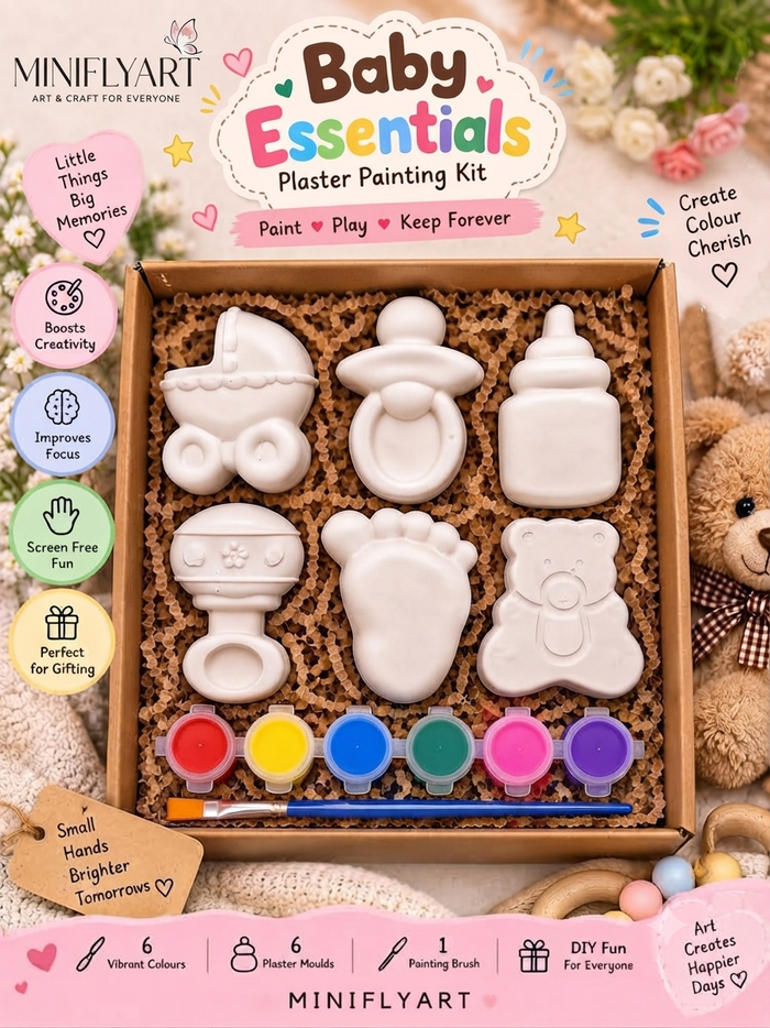 Baby Essentials DIY Painting Kit – Paint Your Own Baby Shower Keepsakes